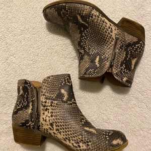 Snake Print Ankle Boots
